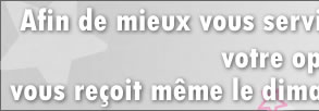 Ouvert le dimanche, de 10h00 à 13h